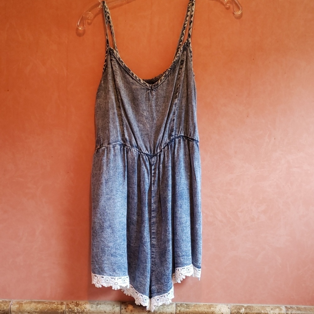 Denim / lace ROMPER !!